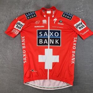 Sportful Saxo Bank Switzerland Swiss National Cycling Jersey Mens L Made Hungary